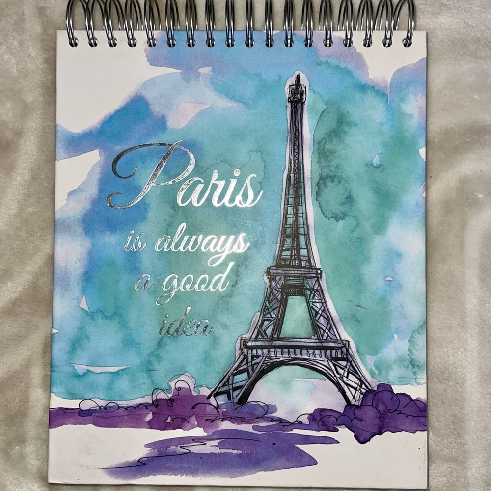 Paris Themed Spiral Sketchbook